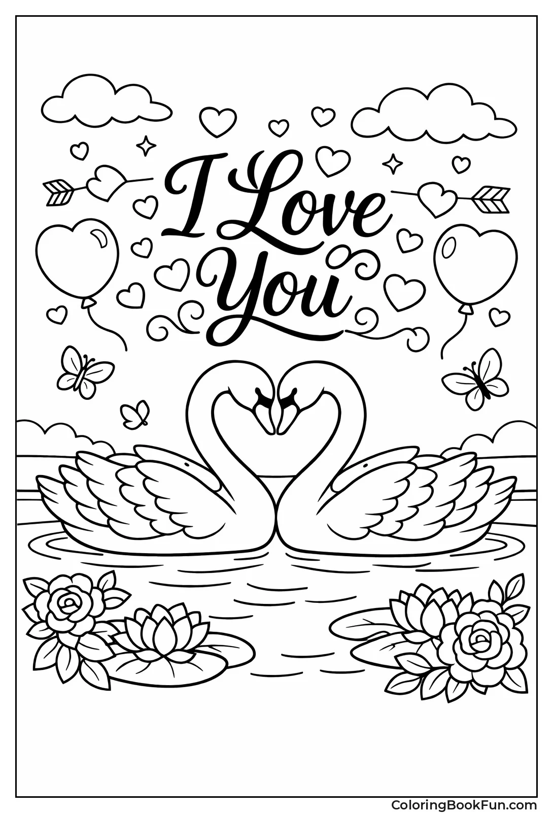 Swans Necks Form Heart Shape