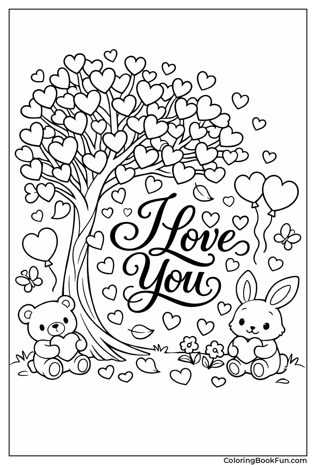 Tree Grows Leaves as Hearts