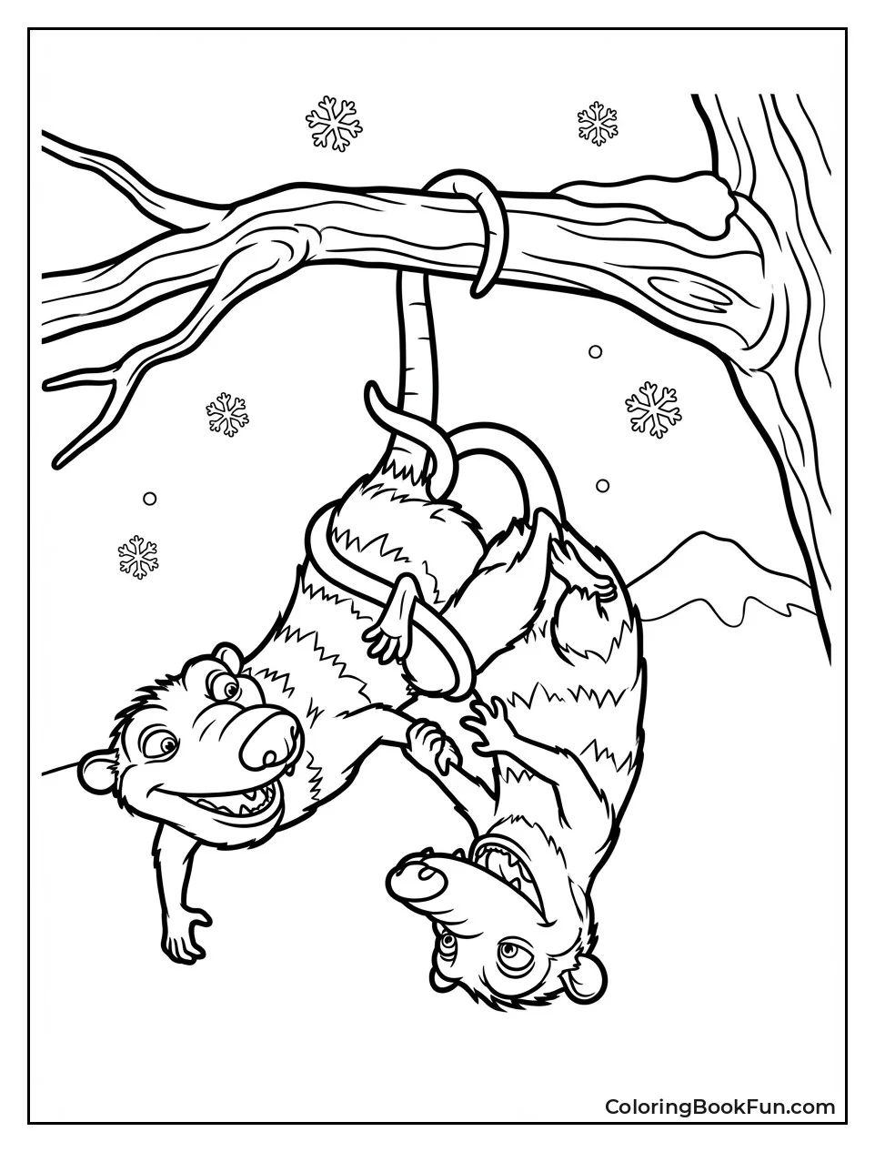 Opossums Hang Upside Down