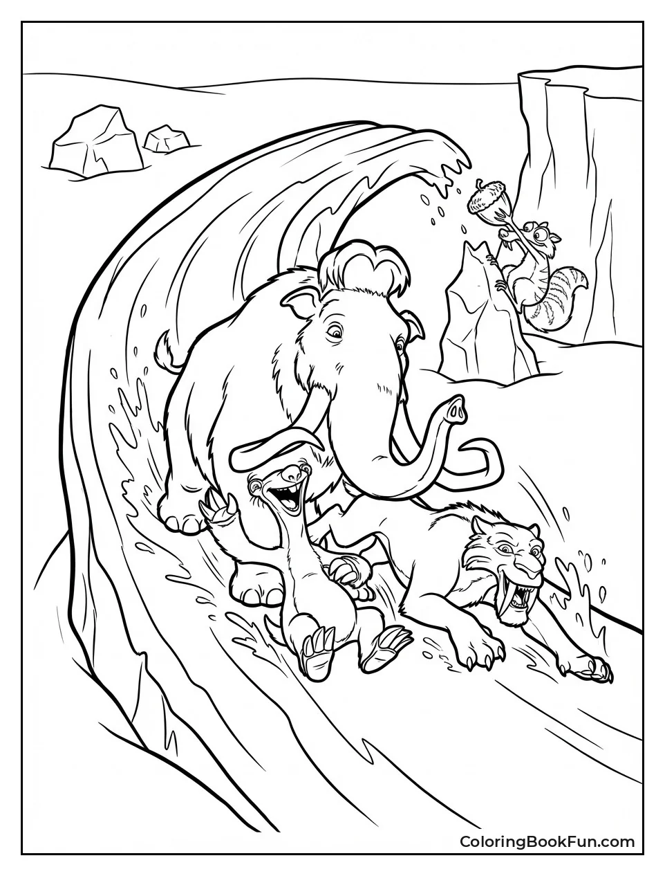 Sliding Down Ice Ramp