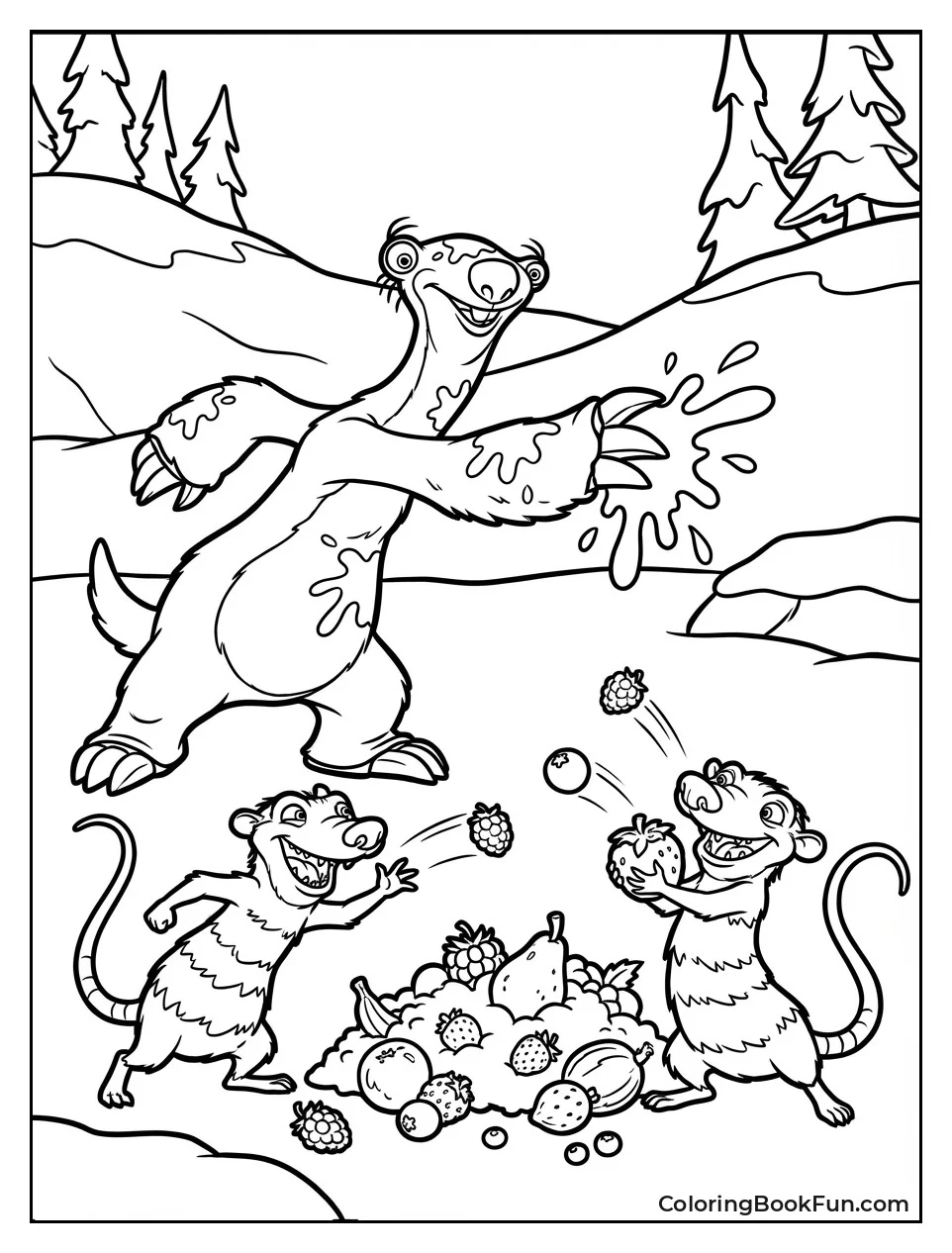 Animals Throw Food Fight