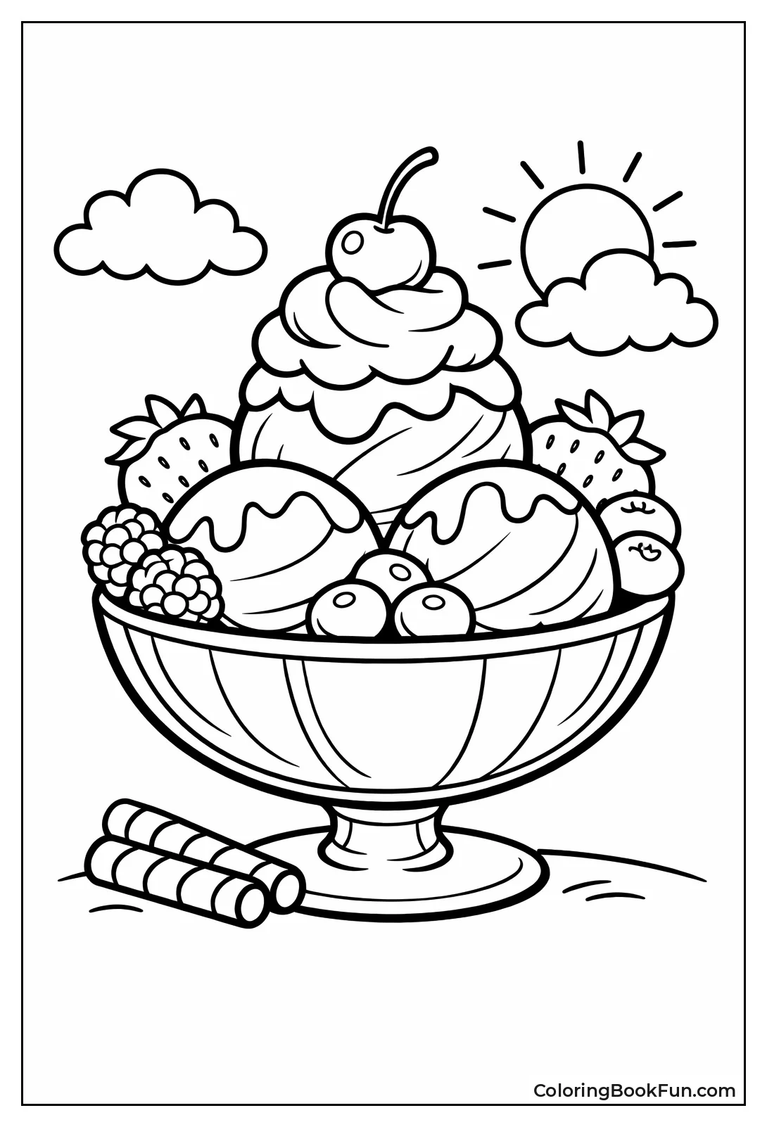 Berry Sundae in Glass Bowl