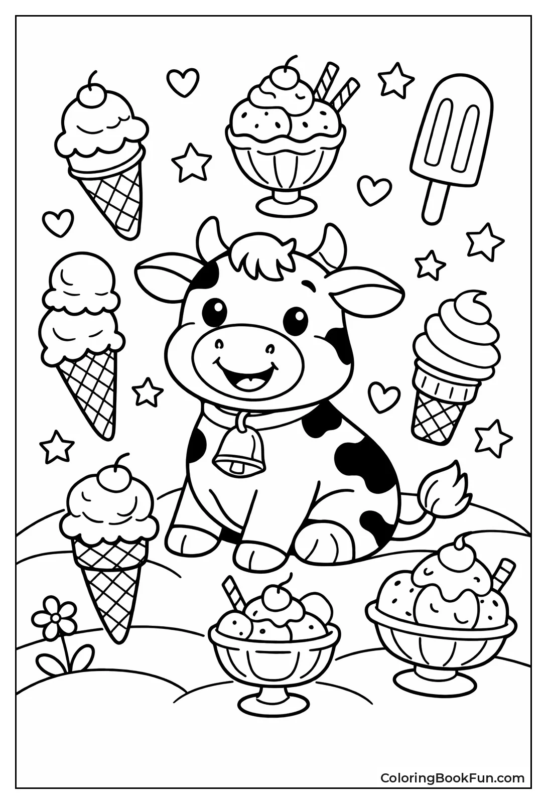 Cow Dreaming Ice Cream