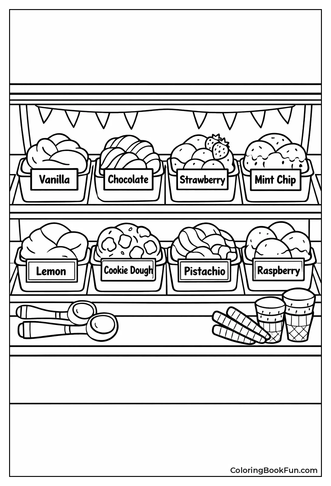 Colorful Gelato Display Case