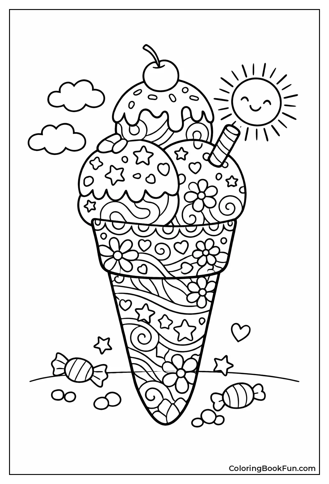 Patterned Waffle Ice Cream Cone