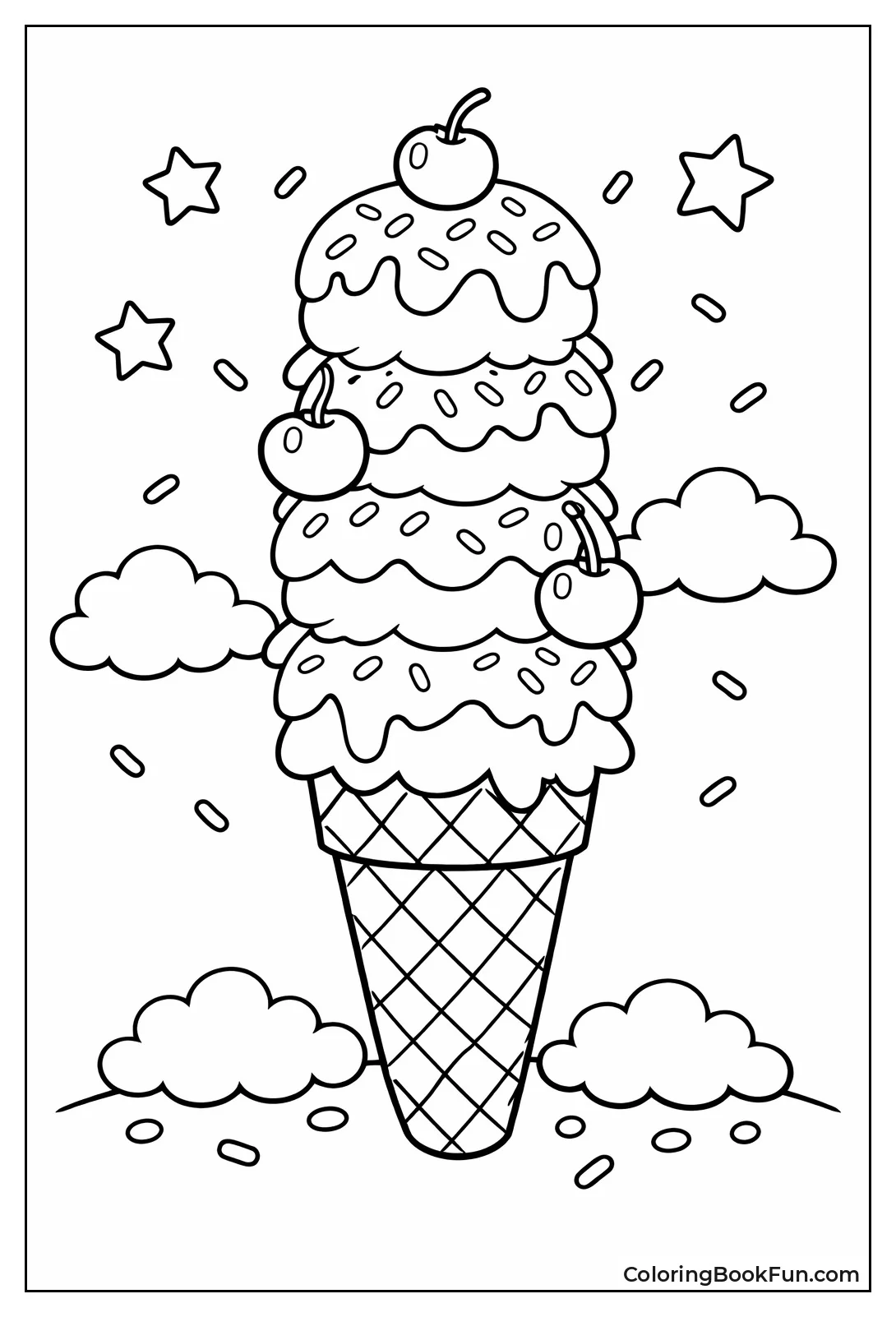 Ice Cream with Rainbow Scoops