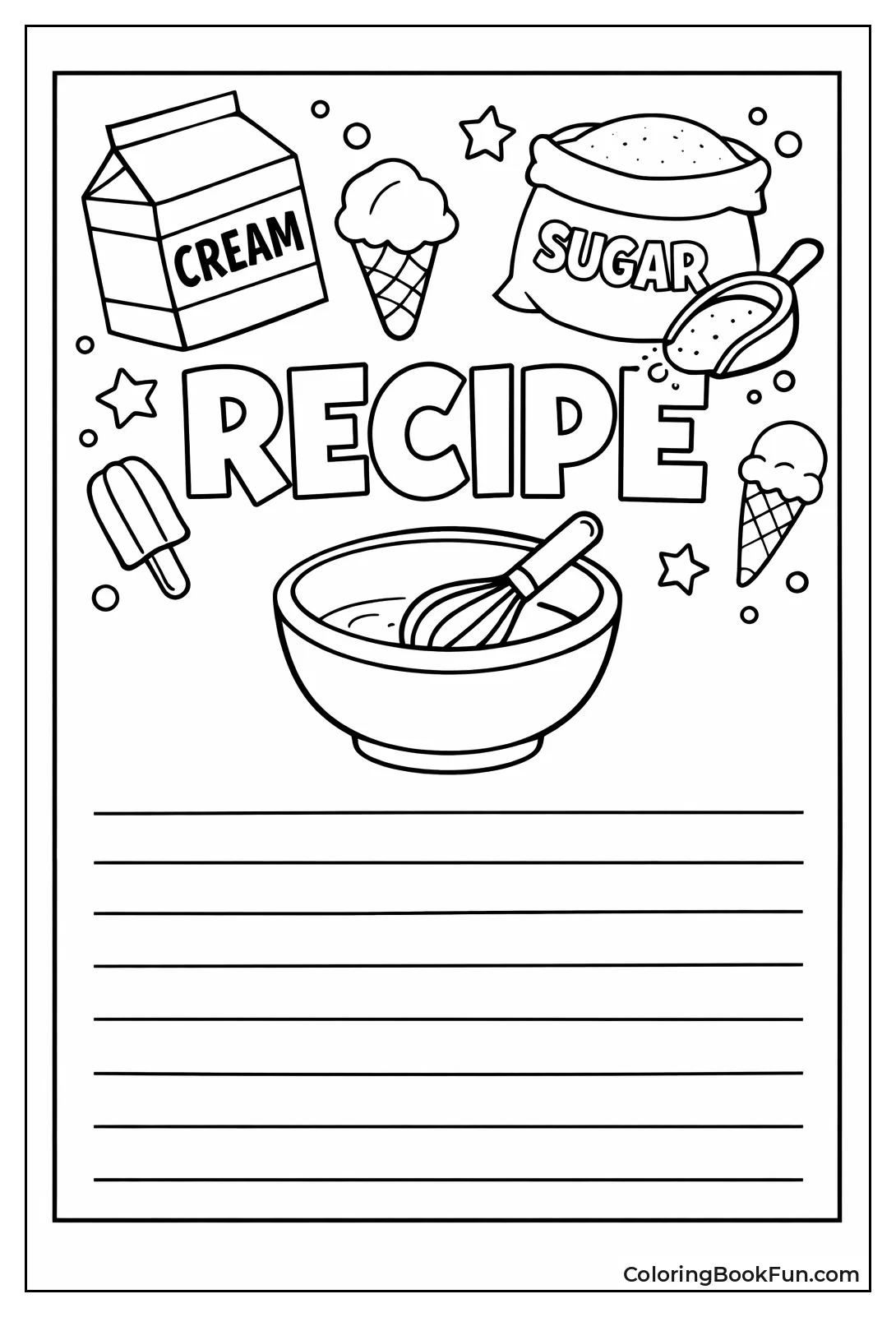 Ice Cream Recipe Card Layout