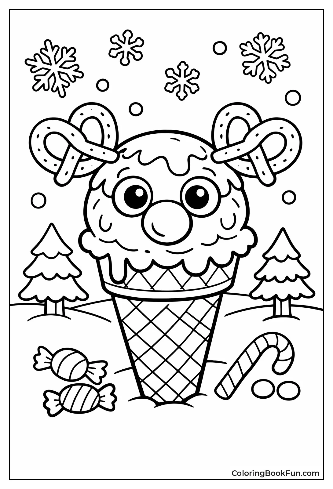 Reindeer Chocolate Ice Cream Cone