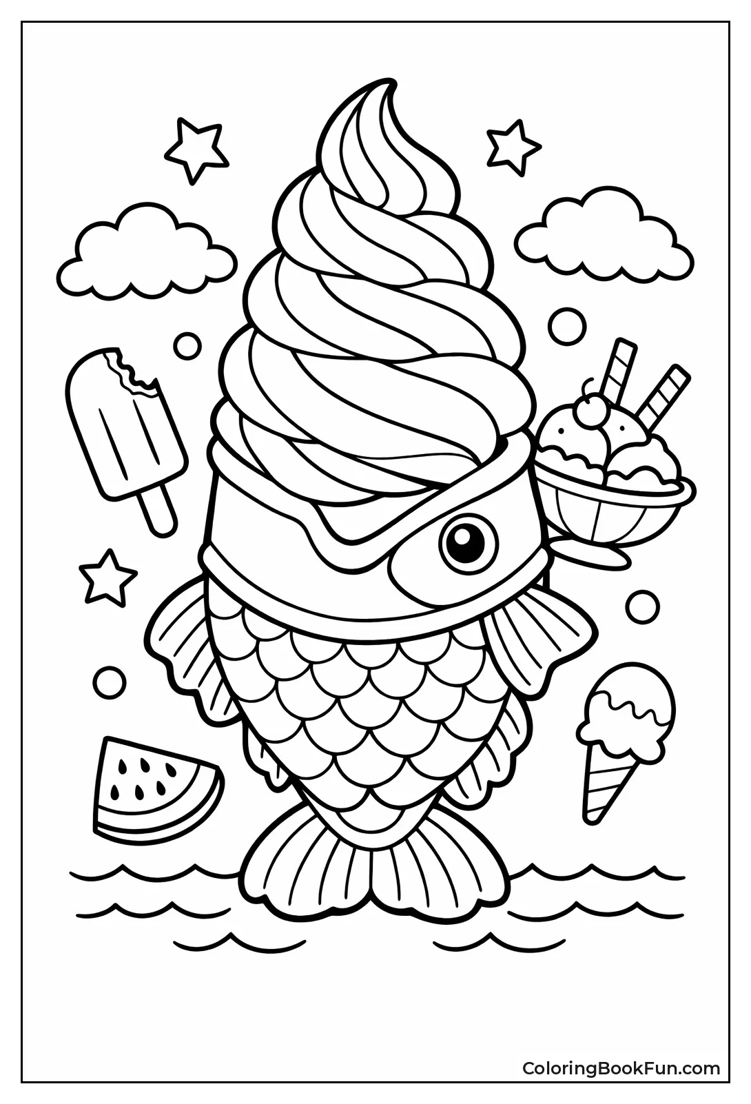 Fish Cone with Soft Serve