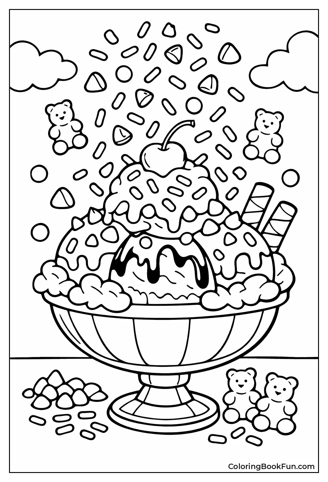 Sundae with Falling Toppings