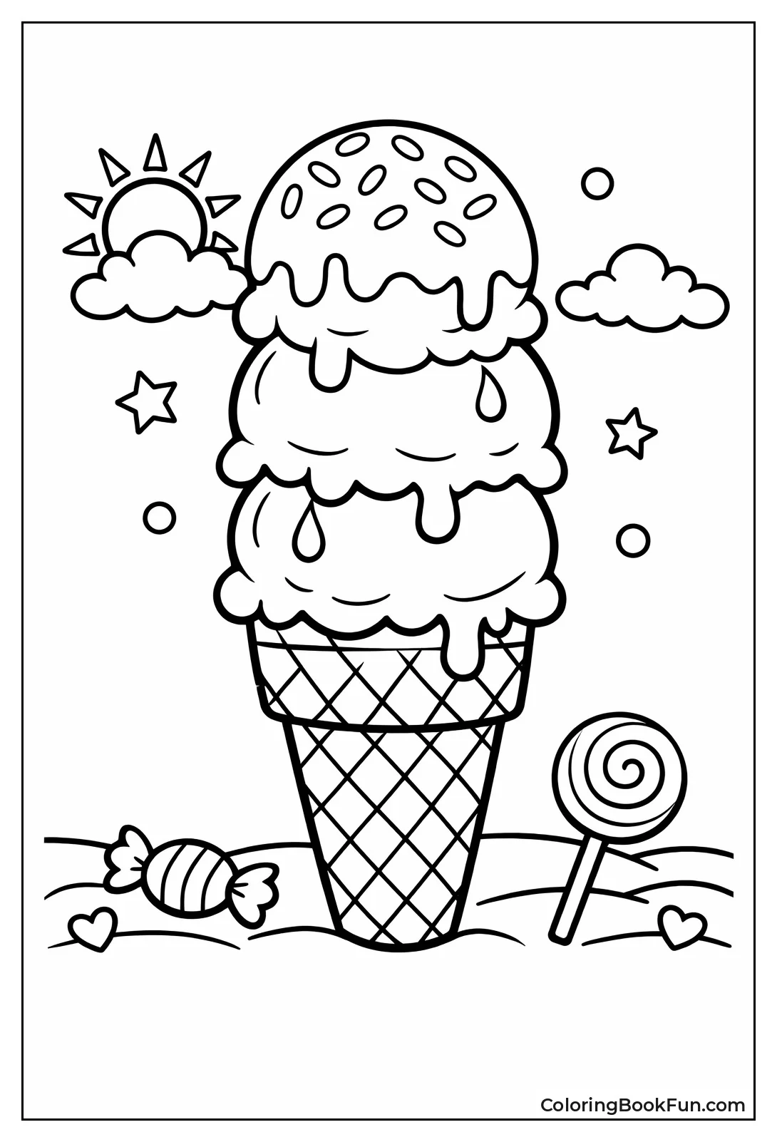 Triple Scoop Tower with Sprinkles