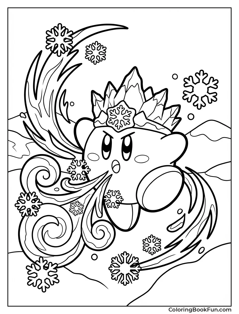 Ice Kirby with Snowflakes