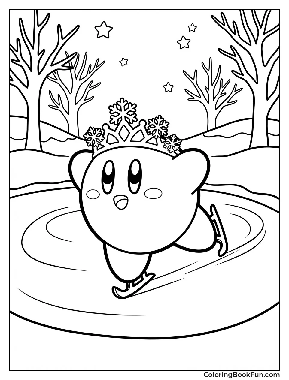 Kirby Skating on Ice