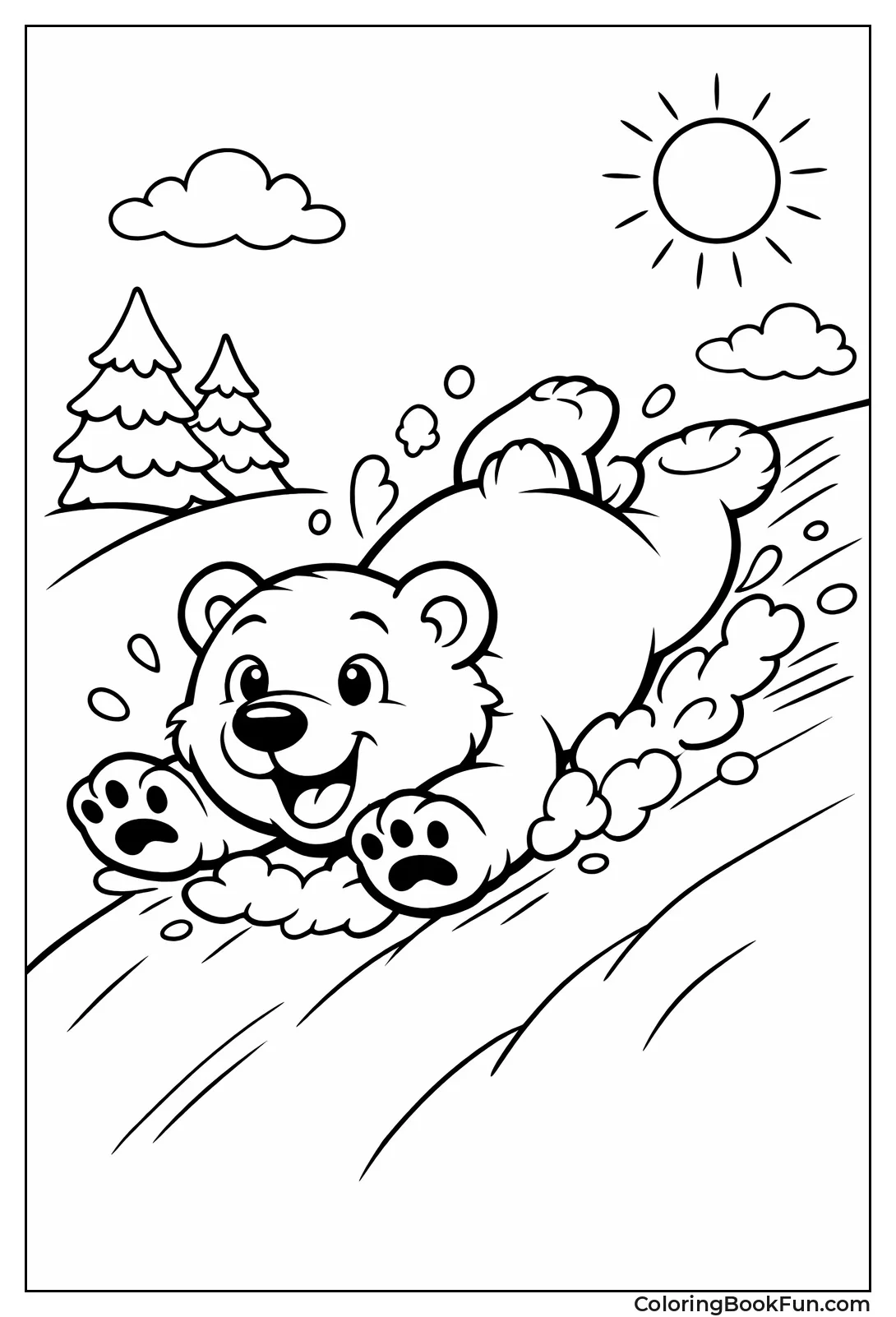 Polar Bear Sliding Down