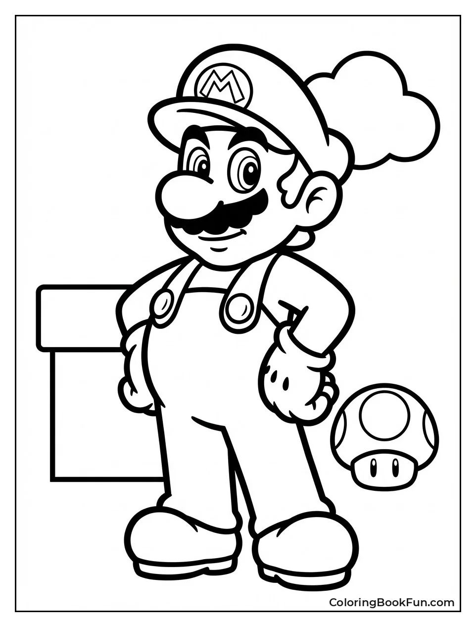 Iconic Mario Stands in Overalls