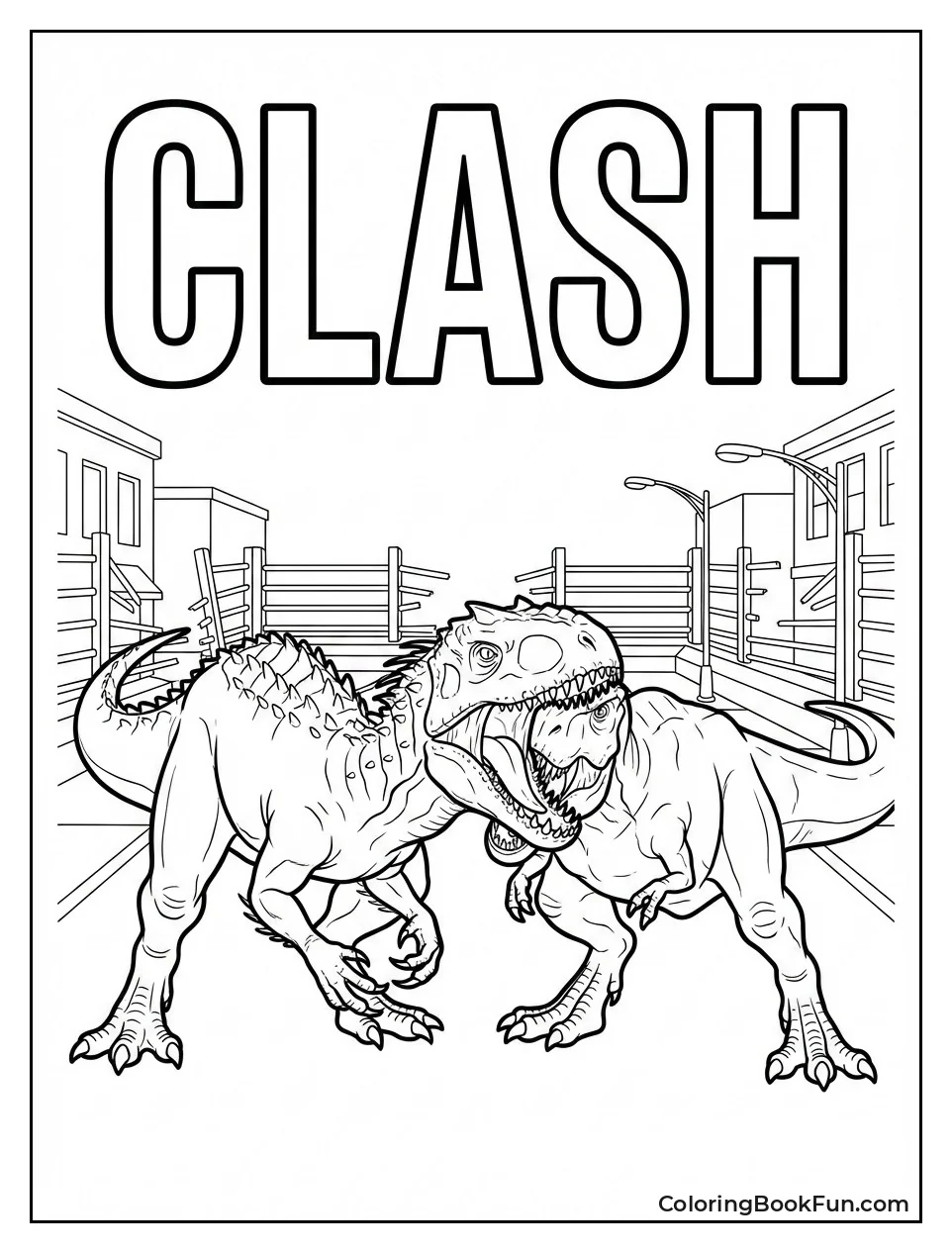 Indominus Rex Battles T-Rex