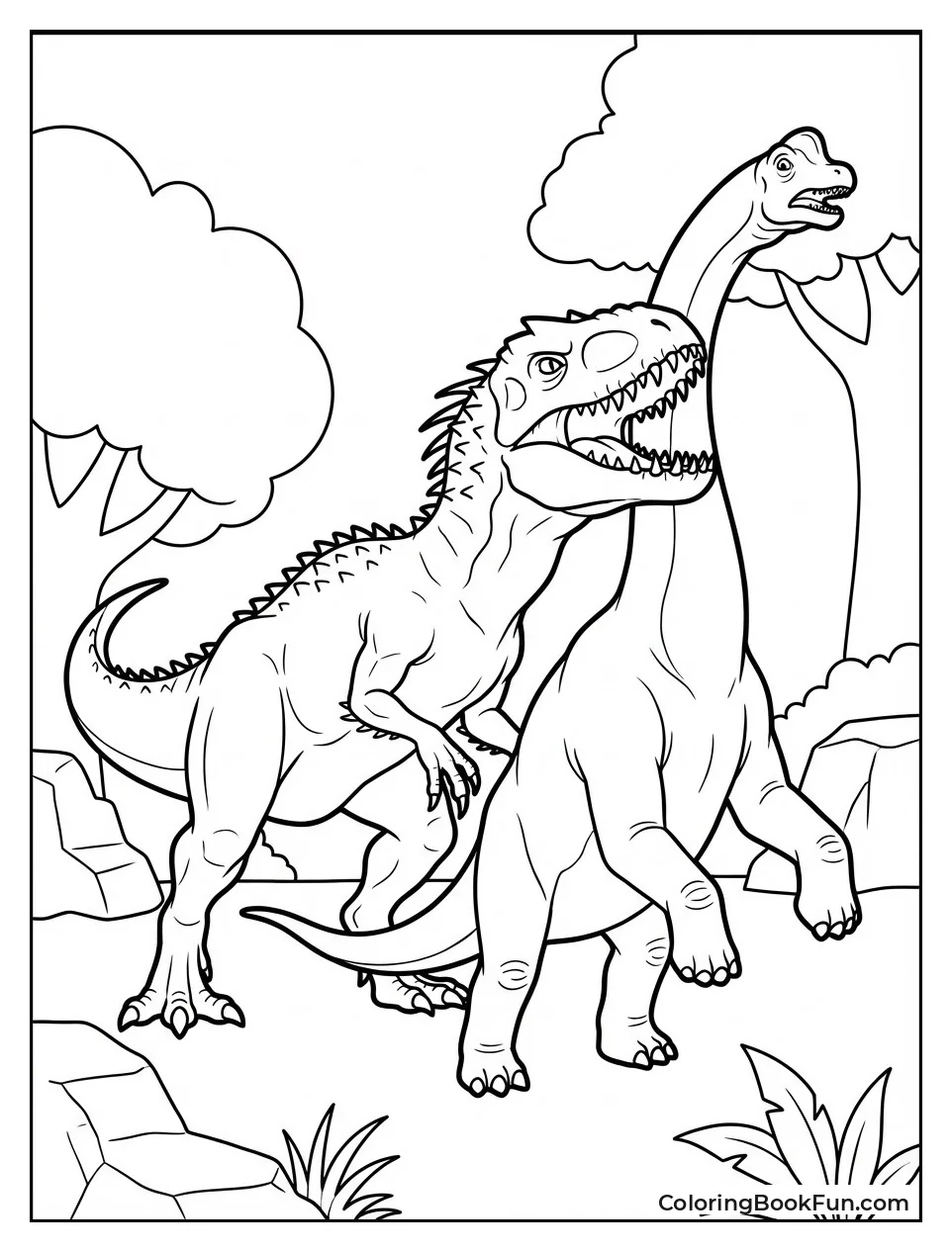 Indominus Rex Hunts Brachiosaurus