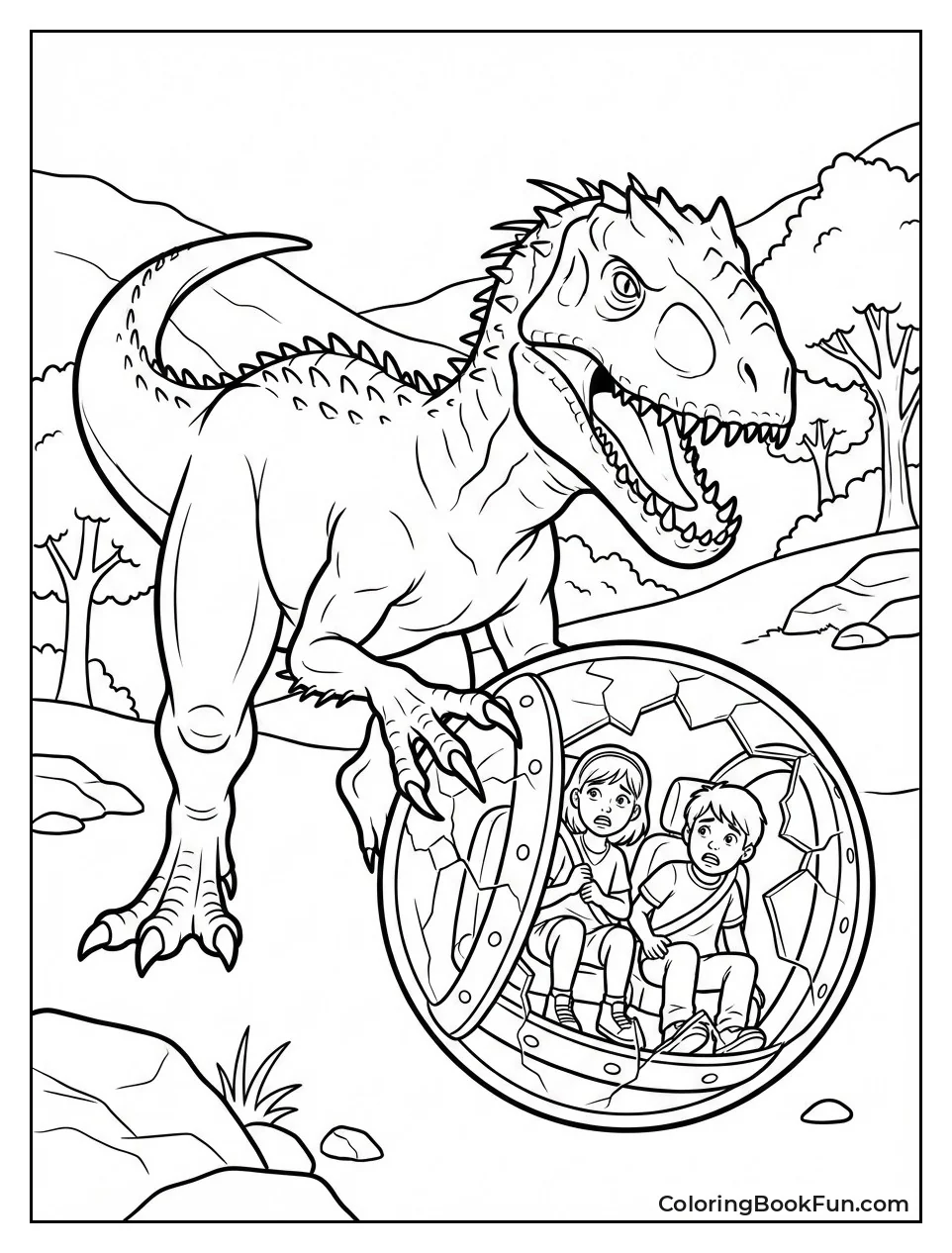 Indominus Rex Attacks Gyrosphere