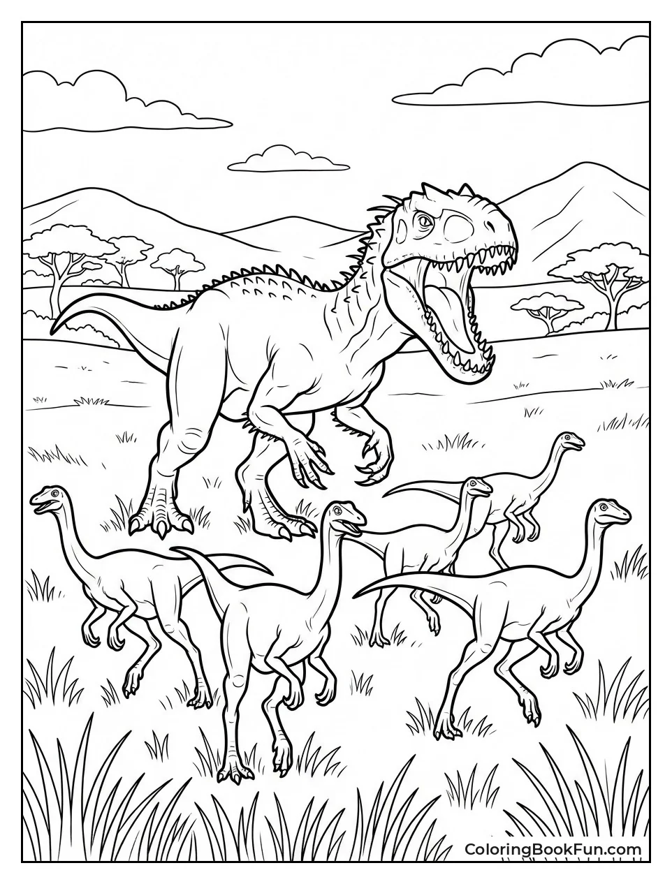 Indominus Rex Chases Gallimimus