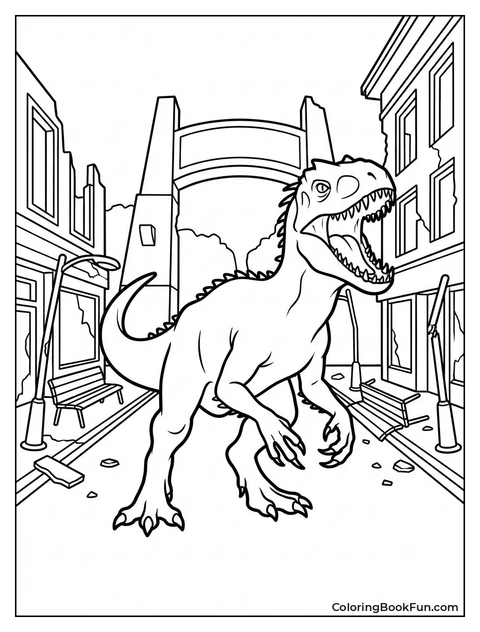 Indominus Rex Rampages on Street