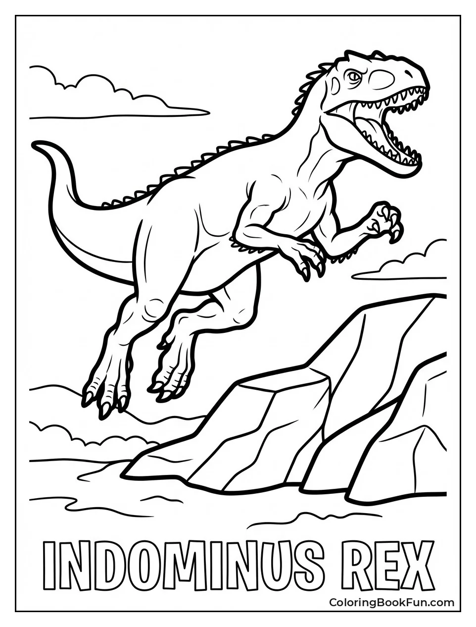 Indominus Rex Leaps Over Rocks