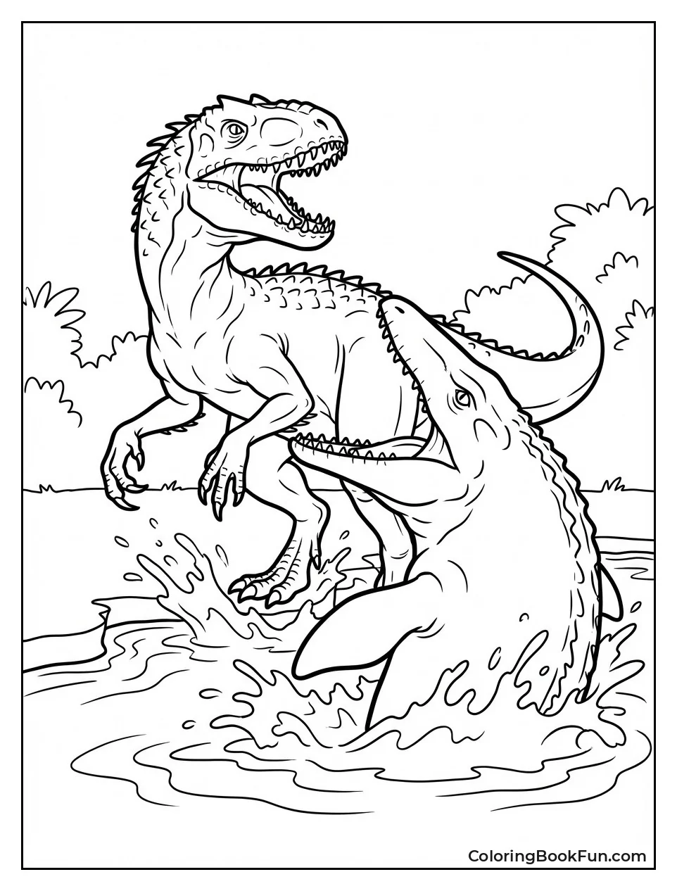 Mosasaurus Pulls Indominus Rex