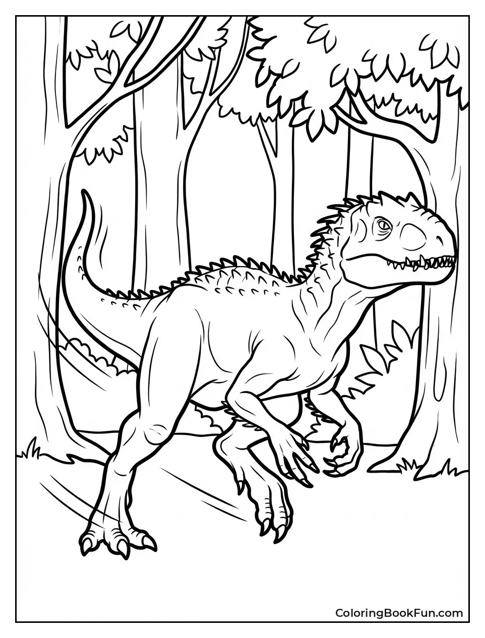 Indominus Rex Sprints Through Forest