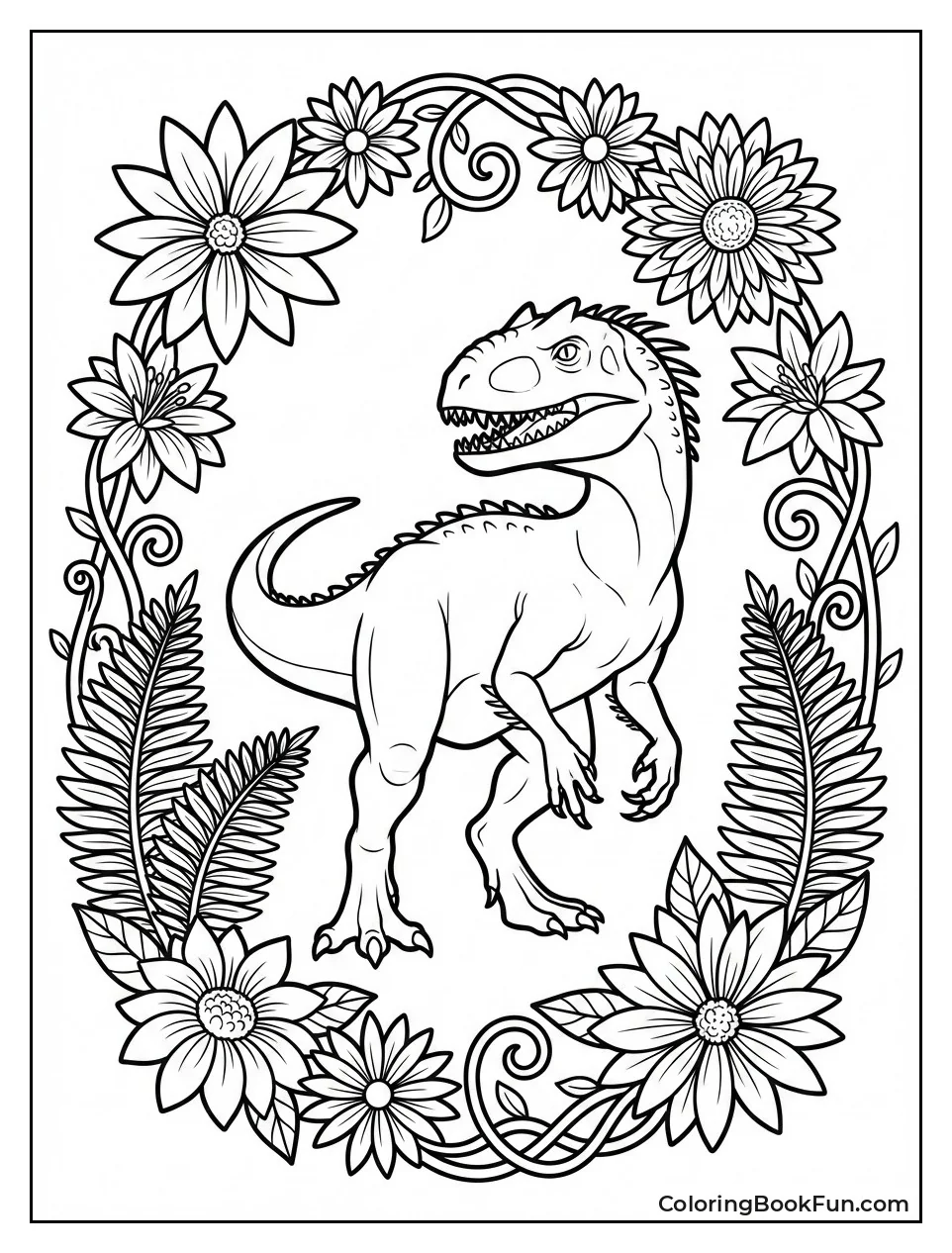 Indominus Rex in Flower Frame