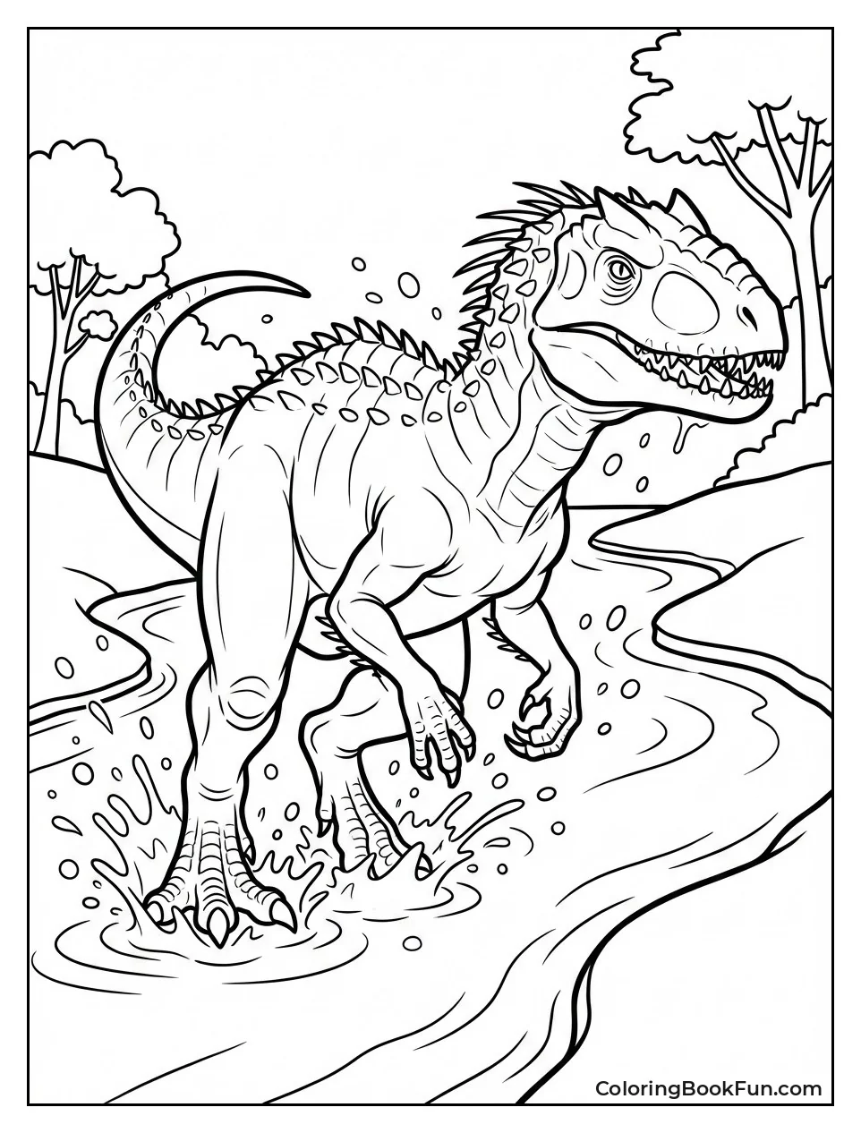 Indominus Rex Splashes in River