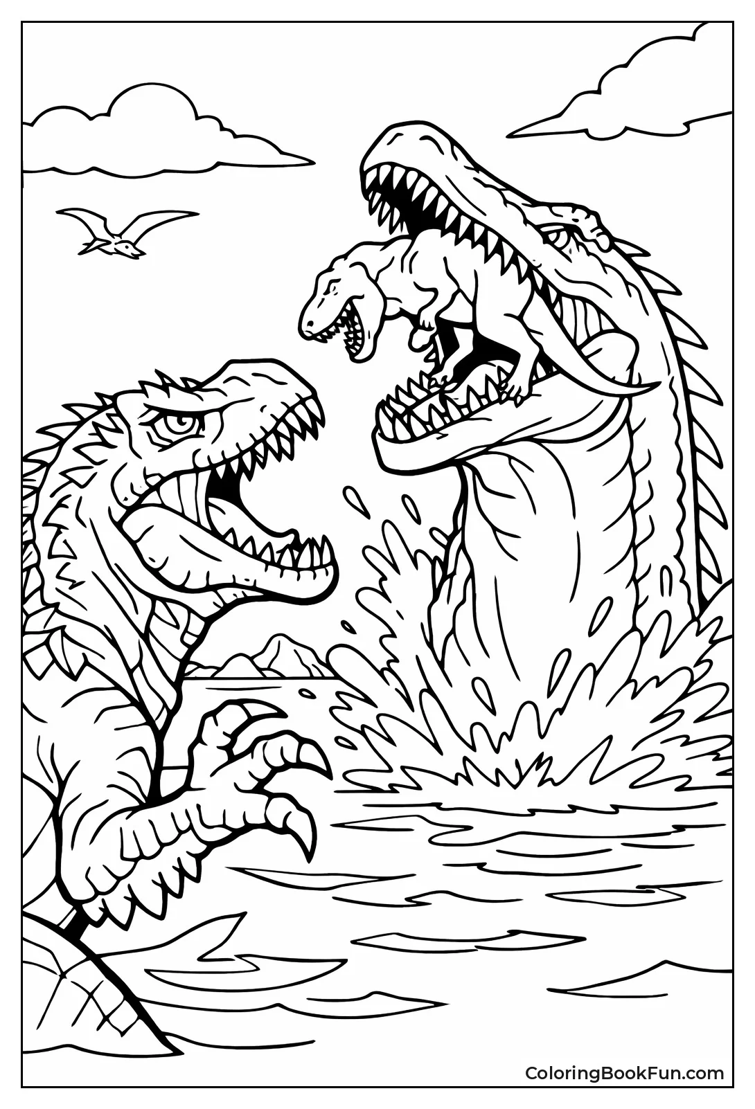 Indominus Faces Mosasaurus