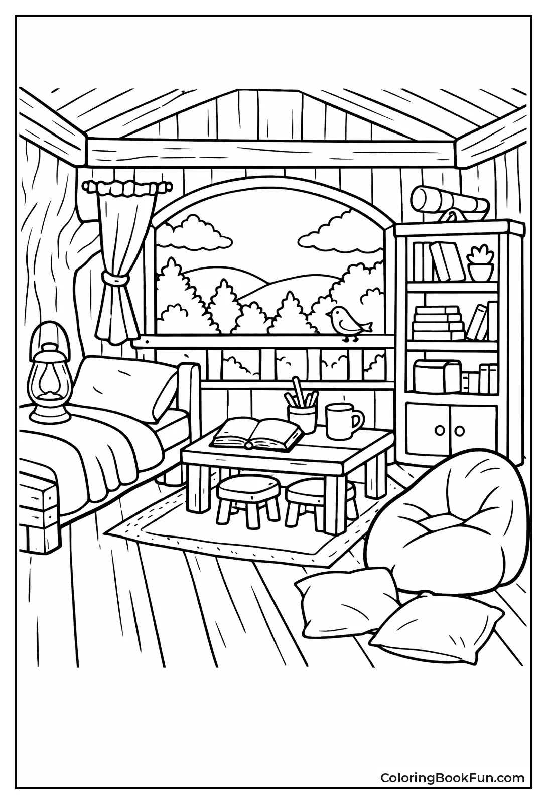Cozy Treehouse Inside View