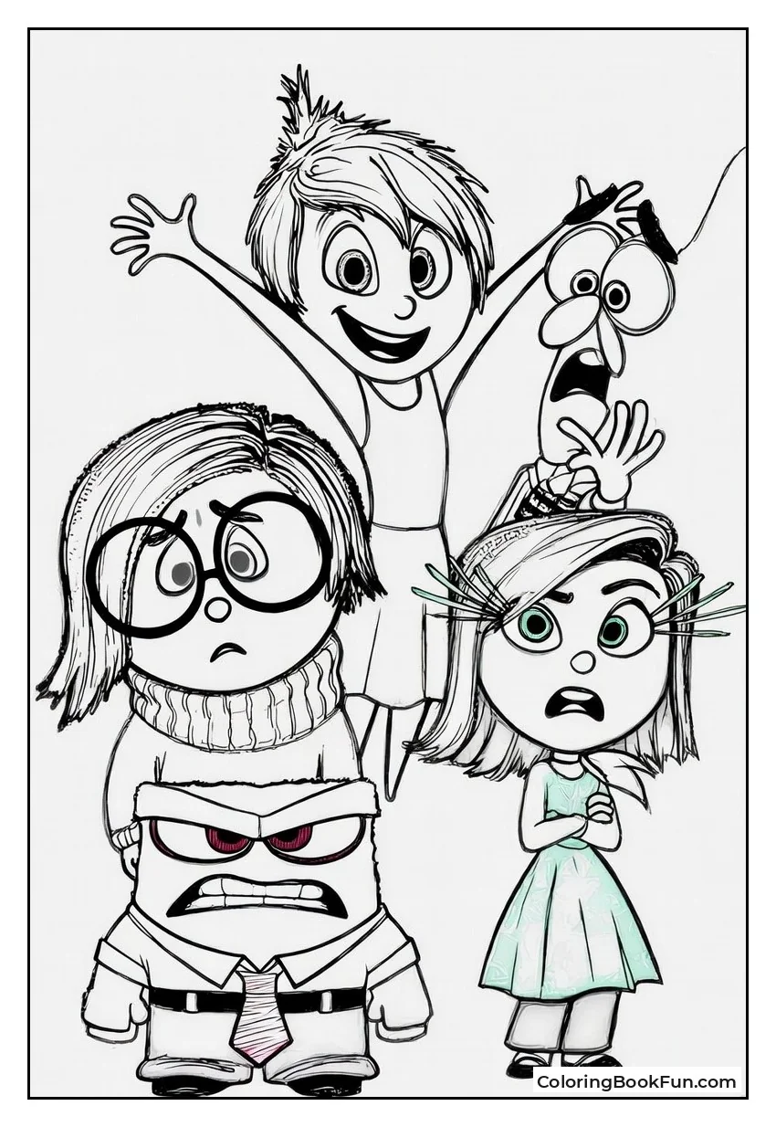 Joy Smiles with Sadness and Friends