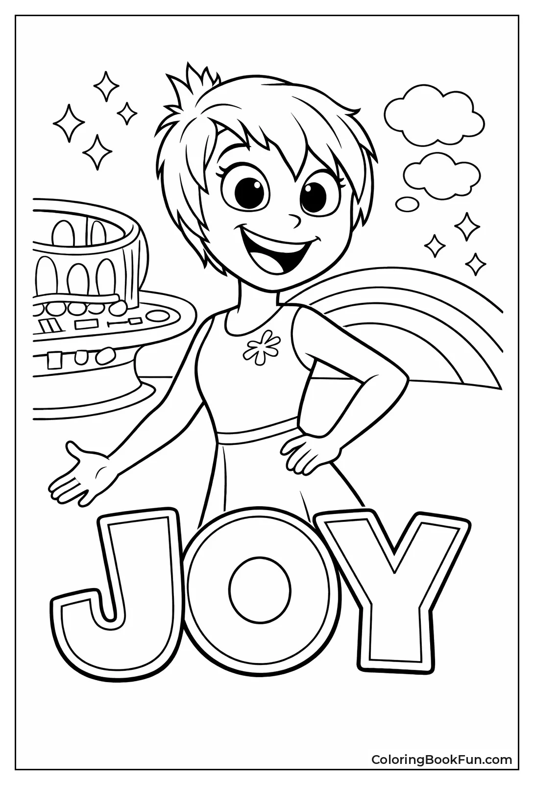 Joy Smiles Brightly in Dress