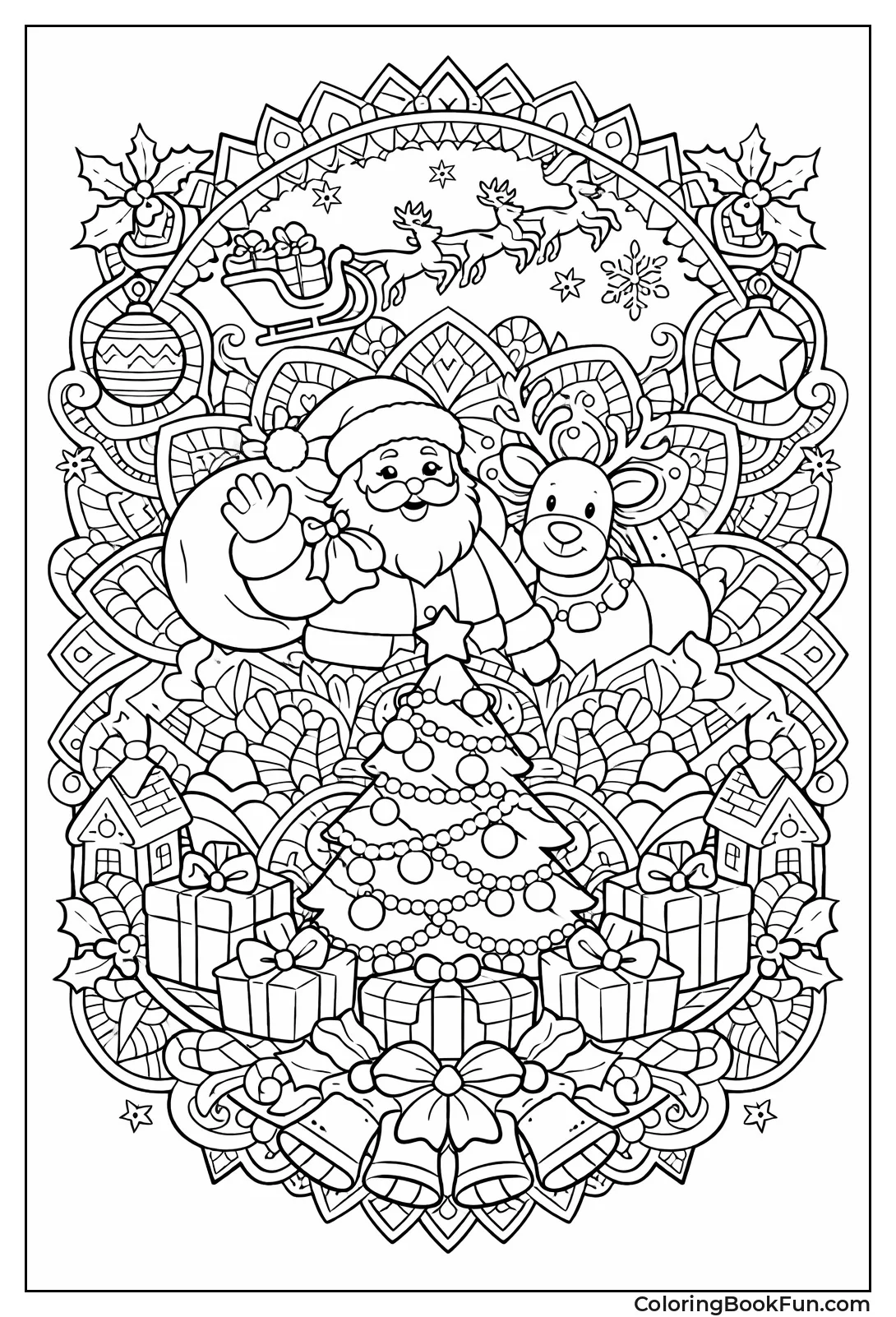 Intricate Christmas Mandala Art