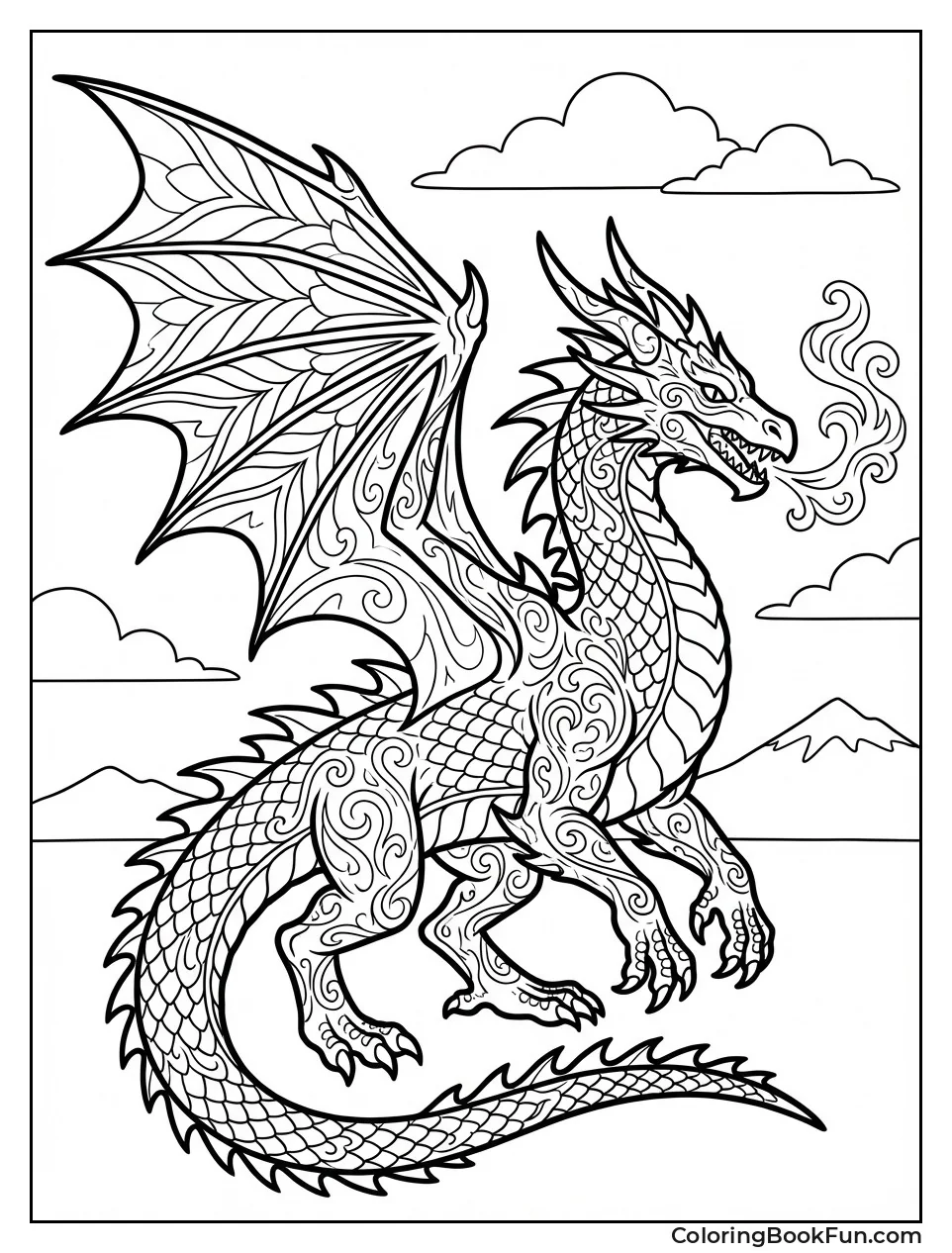 Intricate Dragon with Spikes