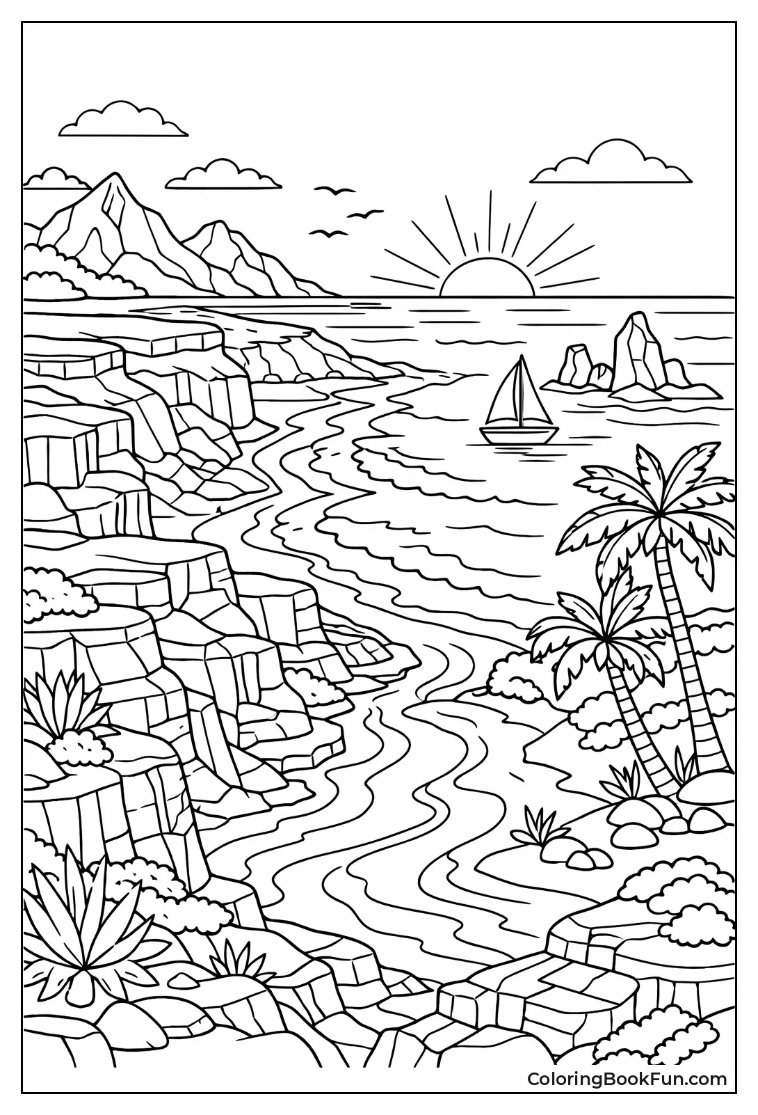 Ocean Cliffs with Fine Waves