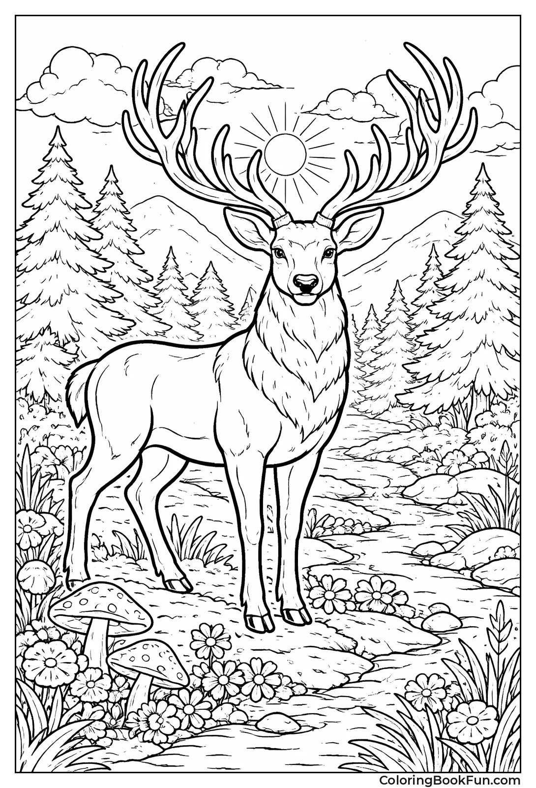 Layered Detailed Deer Art