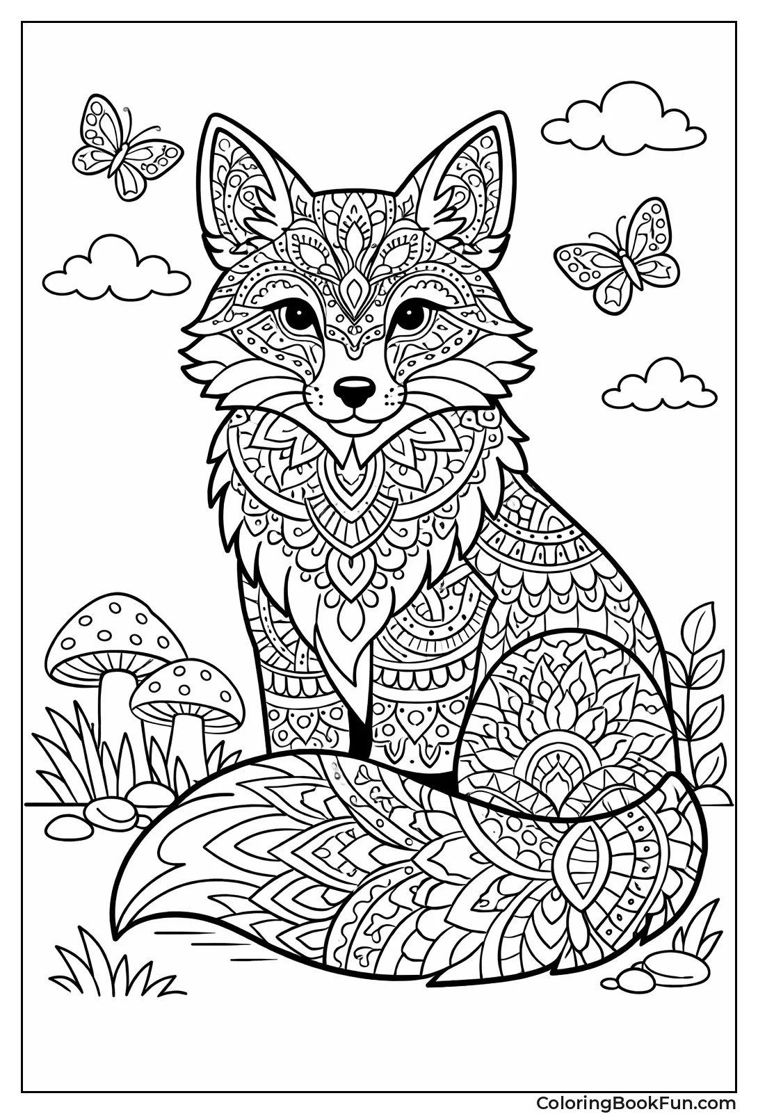 Intricate Mandala Fox Art