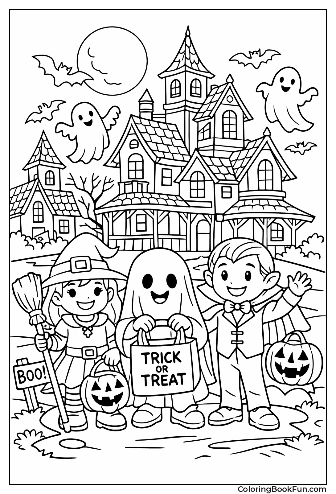 Detailed Haunted Mansion at Night