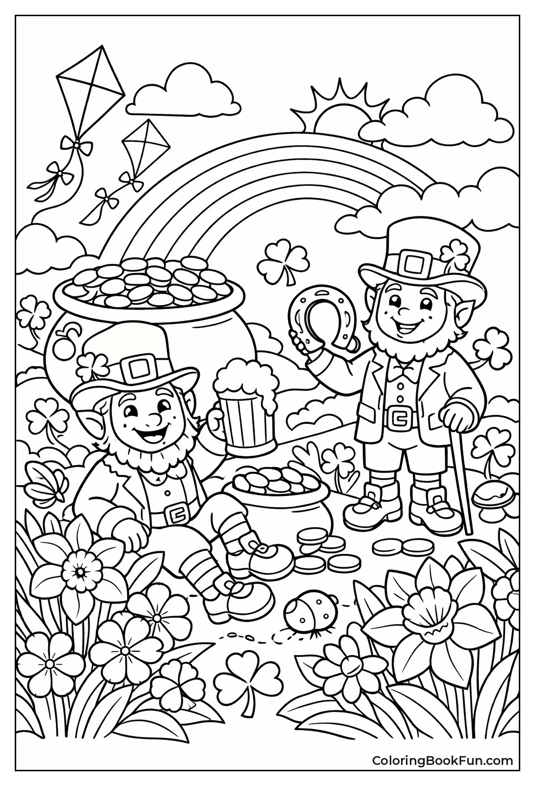 Leprechauns Chase Rainbow Patterns