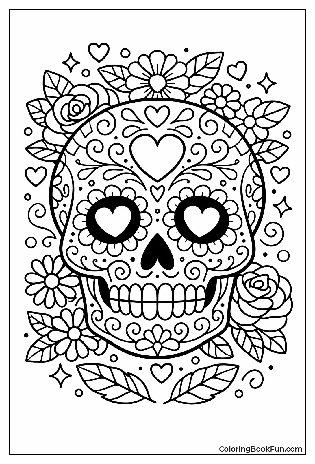 Detailed Sugar Skull Flowers