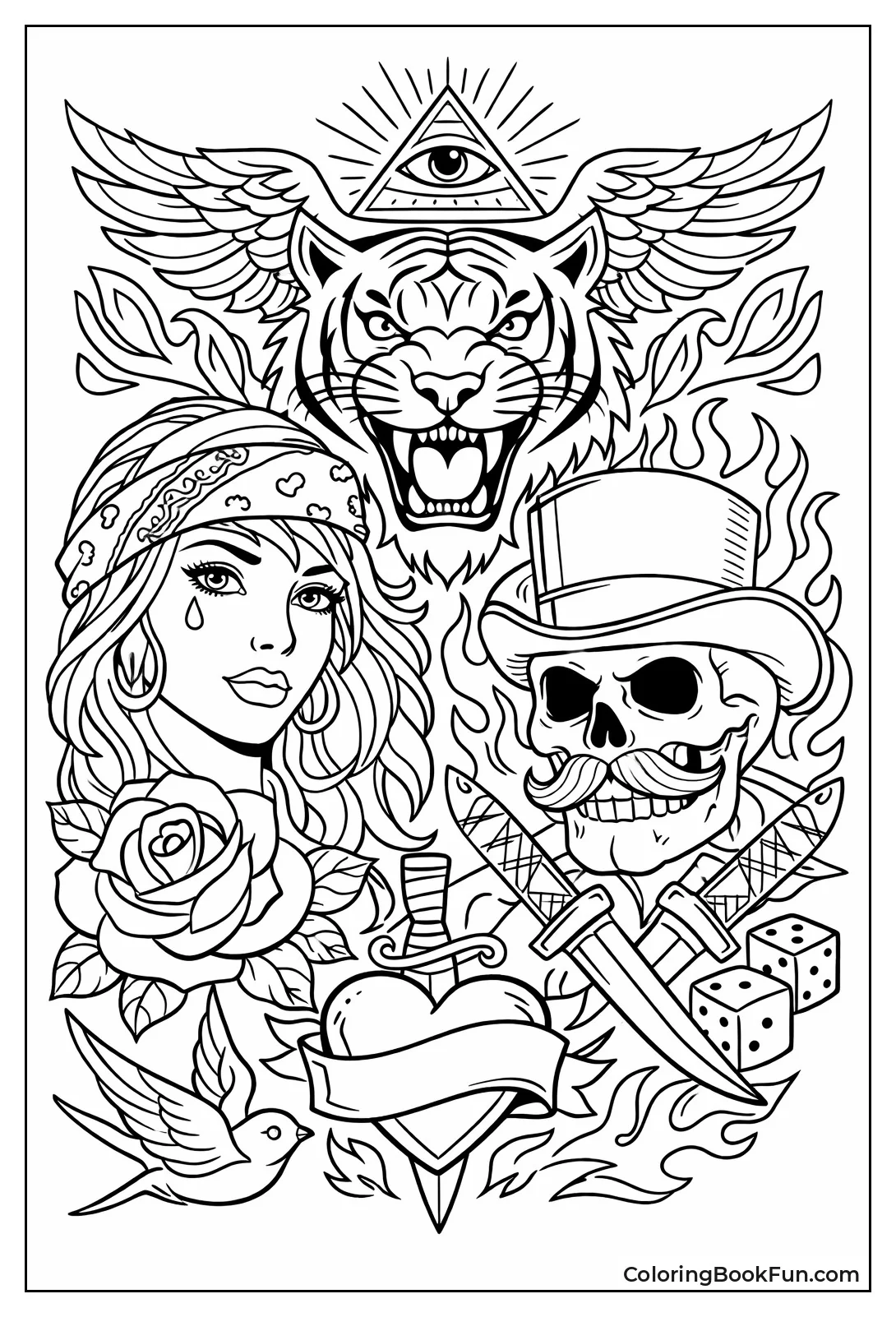 Tribal Portrait Tattoo Blends