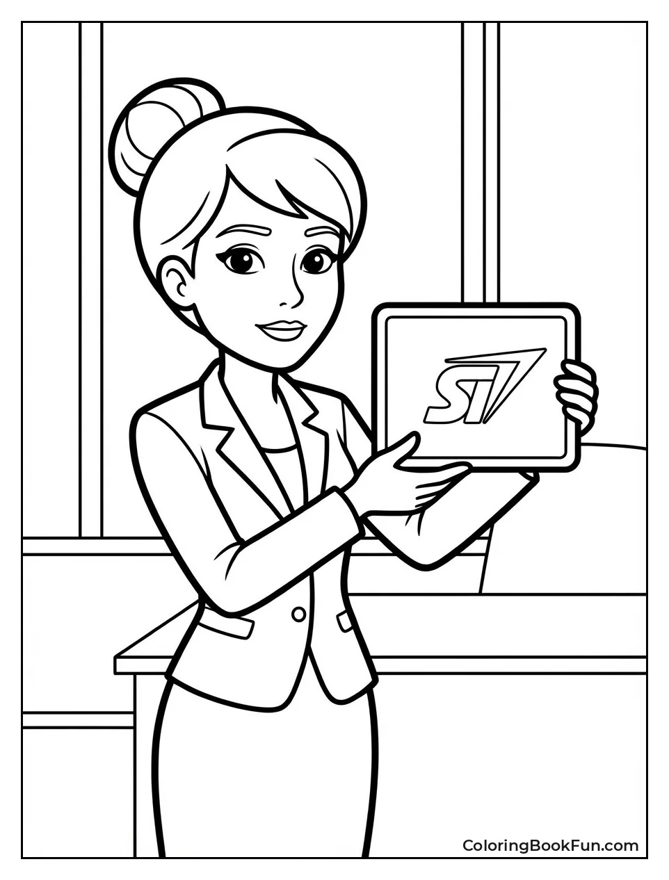 Pepper Potts Holds Tablet