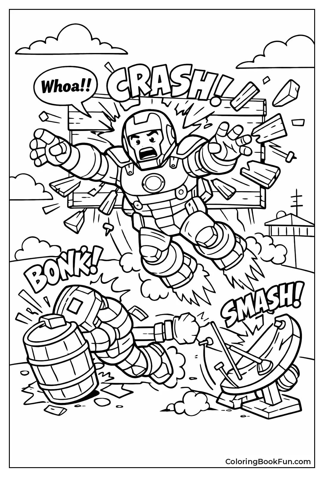 Tony Crashes in Flight