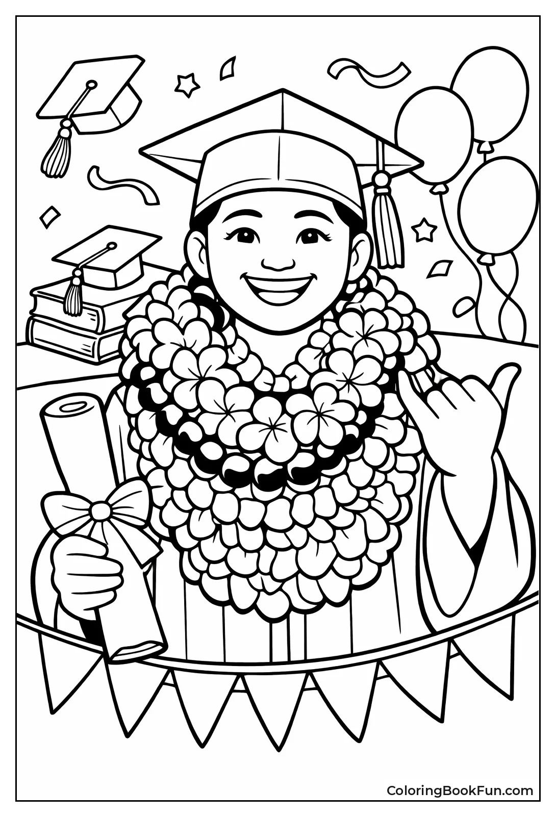 Leis Around Graduate Neck