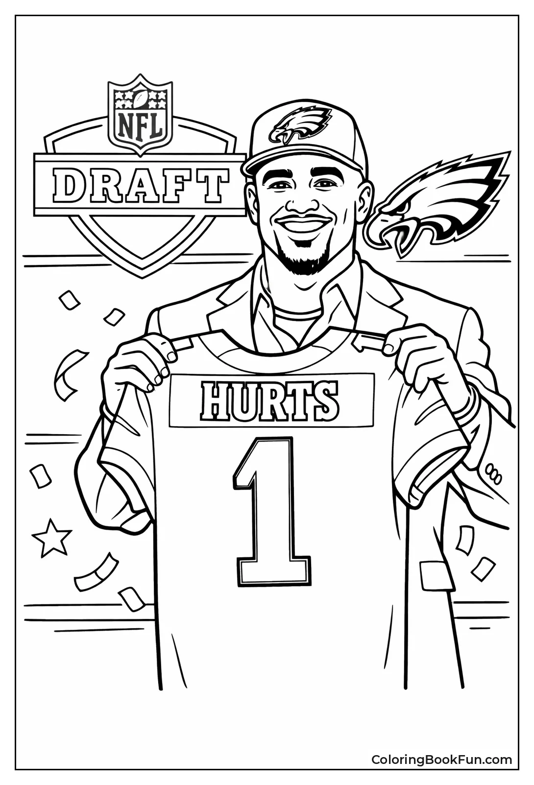 Jalen Holds Eagles Jersey