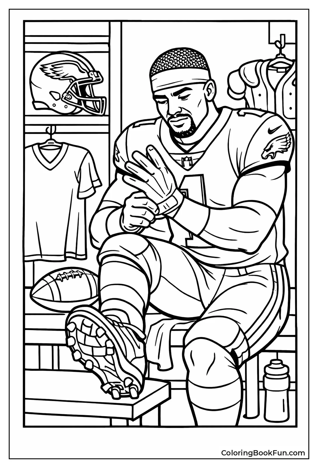 Jalen Prepares in Locker Room