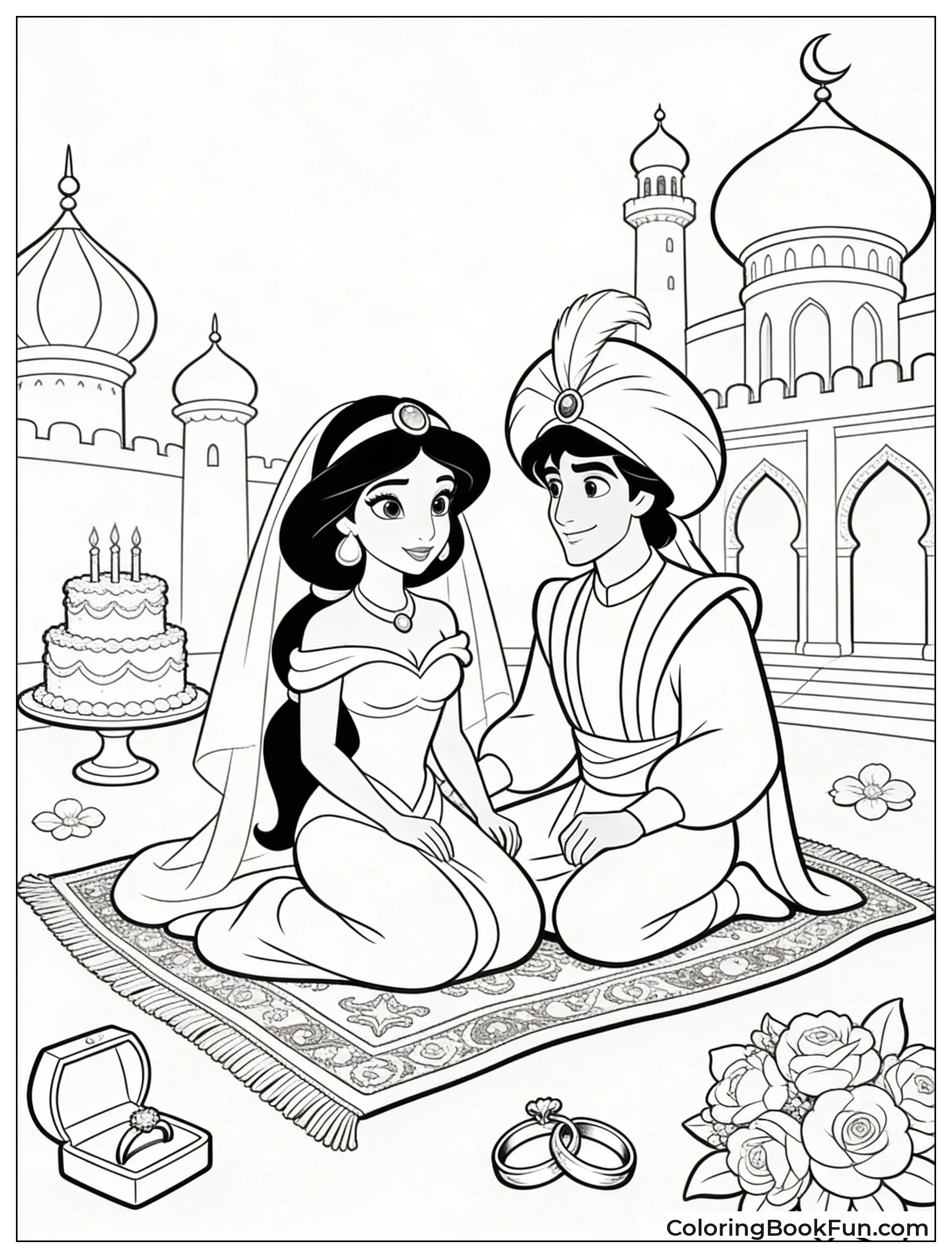Jasmine Weds Aladdin on Carpet