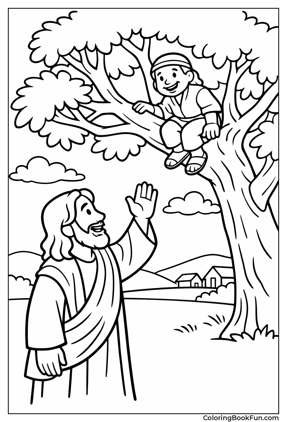 Jesus Waves to Tree Man