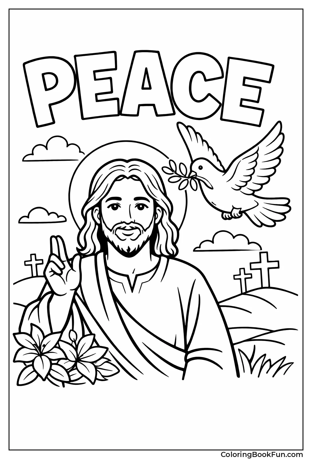 Dove Holds Peaceful Olive Branch